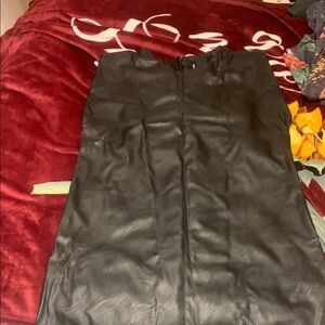 Black Leather Sleeveless Dress